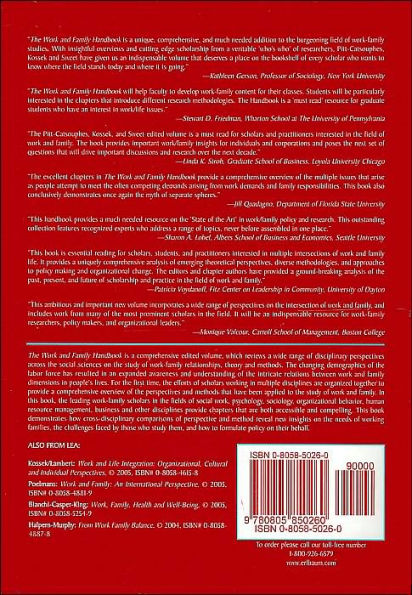 The Work and Family Handbook: Multi-Disciplinary Perspectives and Approaches / Edition 1