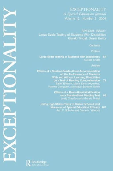 Large-scale Testing of Students With Disabilities: A Special Issue exceptionality