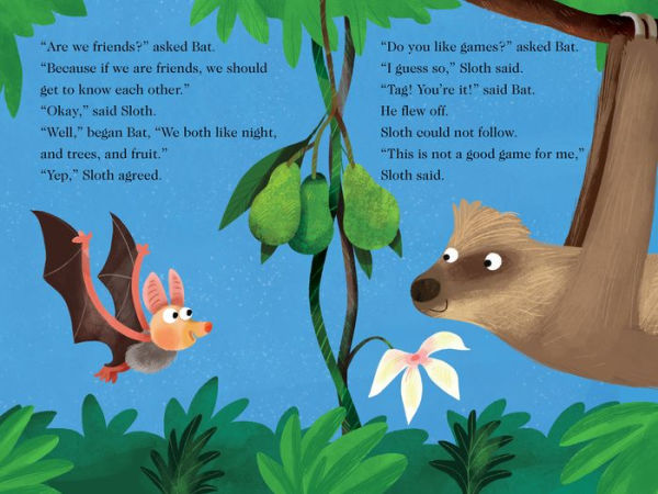 Bat and Sloth Hang Around (Bat and Sloth: Time to Read, Level 2)