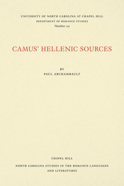 Camus' Hellenic Sources