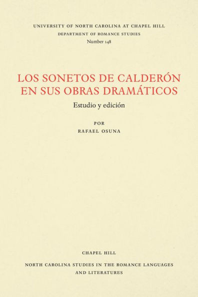 Los Sonetos de Calderón en sus obras dramáticos: Estudio y edición