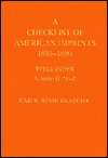 A Checklist of American Imprints 1830-1839 -Title Index