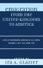 Emigration from the United Kingdom to America: Lists of Passengers Arriving at U.S. Ports, July 1871 - April 1872