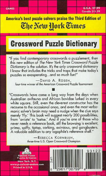 The New York Times Crossword Puzzle Dictionary