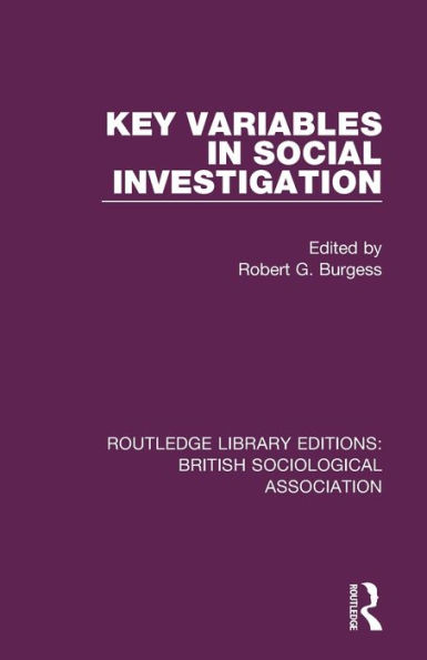 Key Variables in Social Investigation / Edition 1