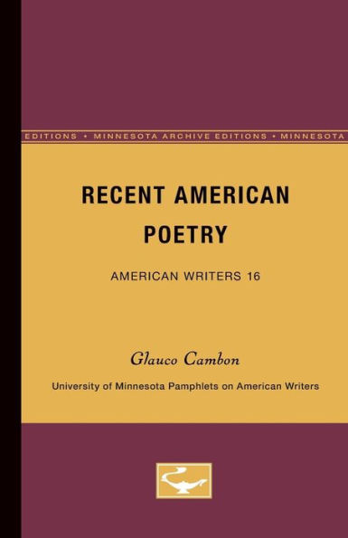 Recent American Poetry - American Writers 16: University of Minnesota Pamphlets on American Writers