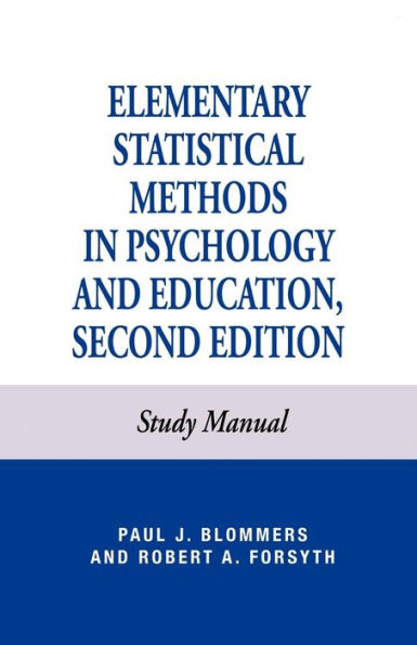 Elementary Statistical Methods in Psychology: and Education, Study Manual / Edition 2