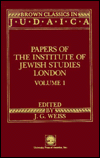 Title: Papers of the Institute of Jewish Studies, London, Author: J. G. Weiss