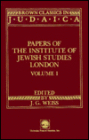 Papers of the Institute of Jewish Studies, London