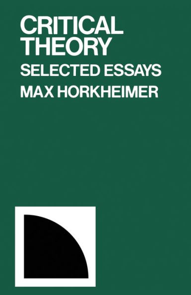 Critical Theory: Selected Essays / Edition 1