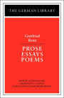 Prose Essays Poems: Gottfried Benn