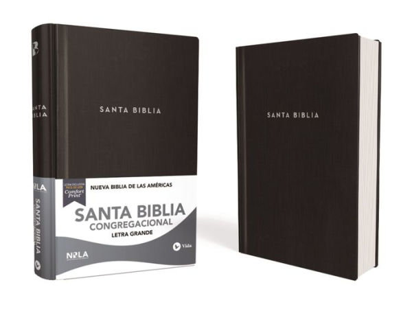 NBLA, Santa Biblia, Congregacional, Tapa dura, Negro, Comfort Print