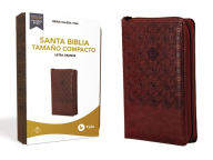 RVR60 Santa Biblia, Letra Grande, Tamano Compacto, Leathersoft, Cafe, Edicion Letra Roja, con Cierre