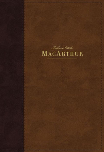 NBLA, Biblia de Estudio MacArthur, Leathersoft, Café, Interior a dos colores, Comfort Print