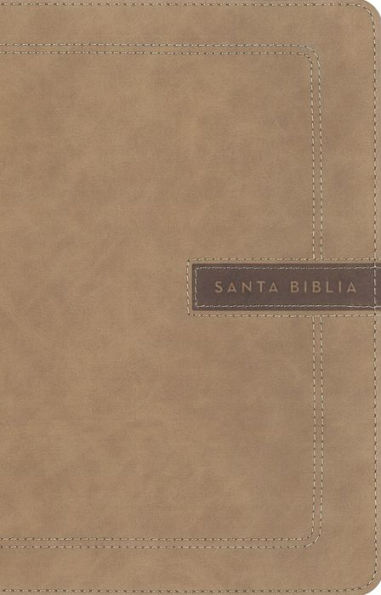 NBLA Santa Biblia, Letra Grande, Tamaño Compacto, Leathersoft, Beige, Edición Letra Roja