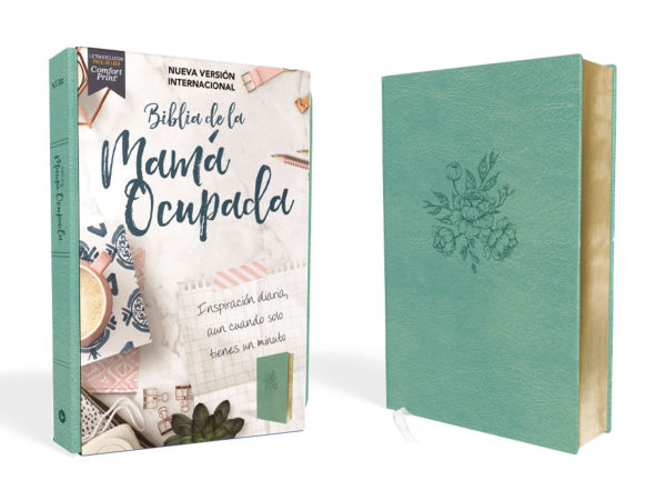 NVI, Biblia de la Mamá Ocupada, Leathersoft, Turquesa, Palabras de Jesús en Rojo, Comfort Print: Inspiración diaria aun cuando solo tienes un minuto