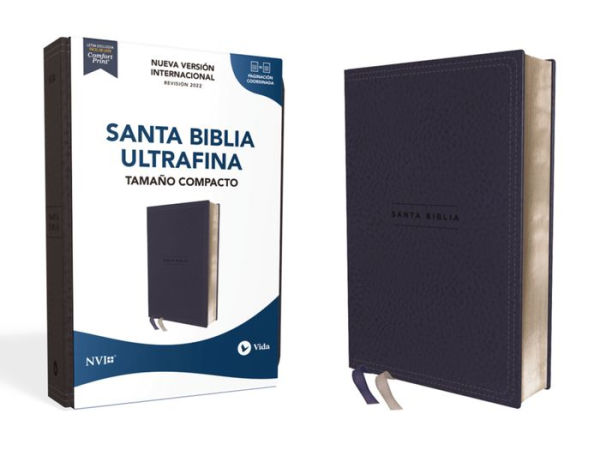 NVI, Santa Biblia, Revisión 2022, Ultrafina, Tamaño compacto, Leathersoft, Azul marino, Palabras de Jesús en Rojo, Comfort Print