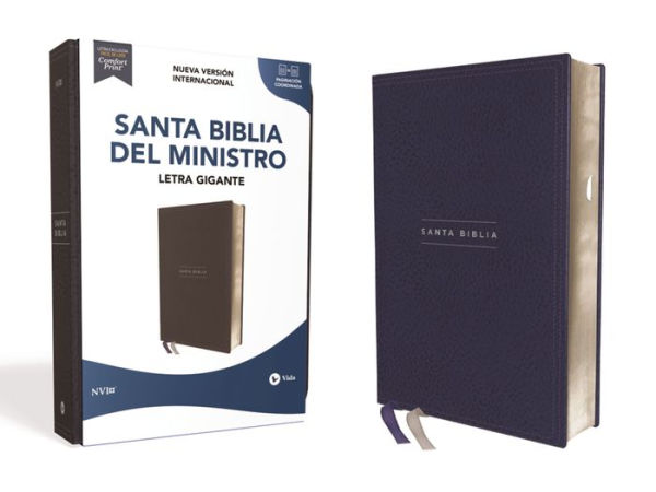 NVI, Biblia del Ministro, Revisión 2022, Letra gigante, Leathersoft, Azul marino, con Índice, Palabras de Jesús en Rojo, Comfort Print