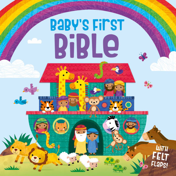 Baby's First Bible, board book with felt lift-the-flaps, for Christmas, Easter, Baby Dedications