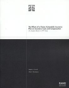 The Effects Of A Choice Automobile Insurance Plan On Insurance Costs And Compensation: An Analysis Based On 1997 Data