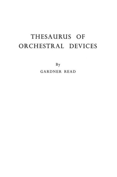 Thesaurus of Orchestral Devices