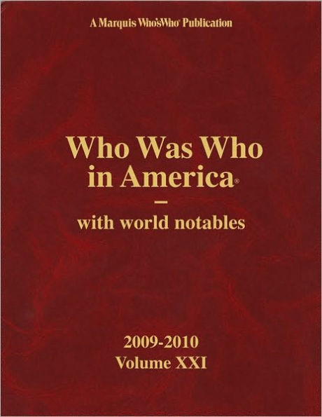 Who Was Who in America -Volume 21