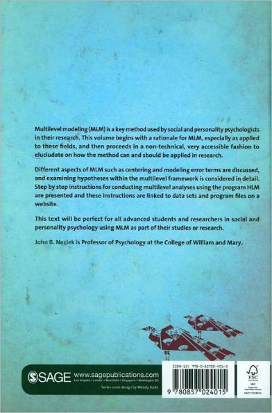 Multilevel Modeling for Social and Personality Psychology / Edition 1