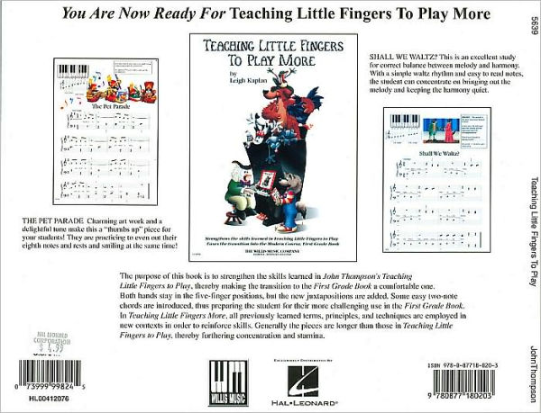 Teaching Little Fingers to Play: A Book for the Earliest Beginner from John Thompson's Modern Course for the Piano