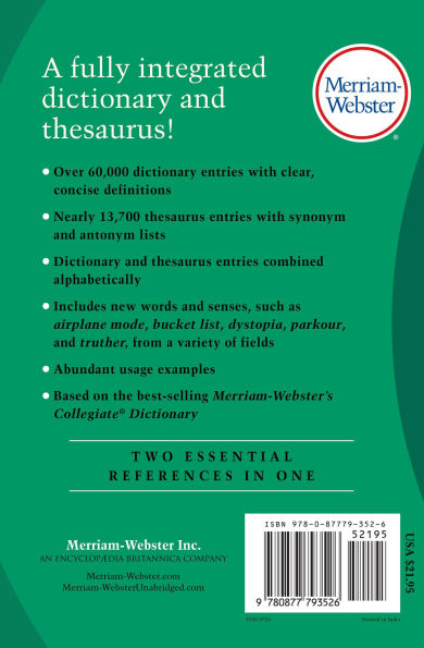 Merriam-Webster's Dictionary and Thesaurus