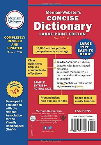 Merriam-Webster's Concise Dictionary: Large Print Edition