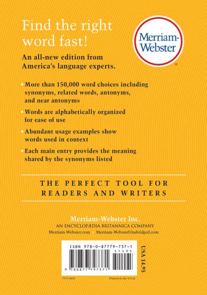 The Merriam Webster Thesaurus By Merriam Webster Paperback Barnes And Noble® 8763