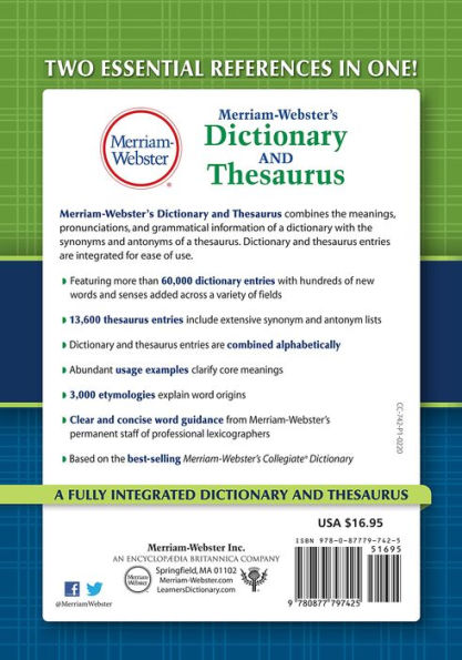 The Merriam-Webster Dictionary of Synonyms and Antonyms: Merriam