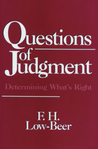 Title: Questions of Judgment, Author: F. H. Low-Beer