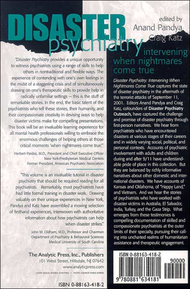 Disaster Psychiatry: Intervening When Nightmares Come True / Edition 1