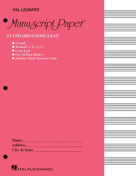 Standard Loose Leaf Manuscript Paper (Pink Cover)