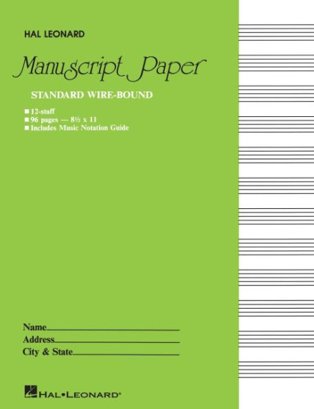 Standard Wirebound Manuscript Paper (Green Cover)