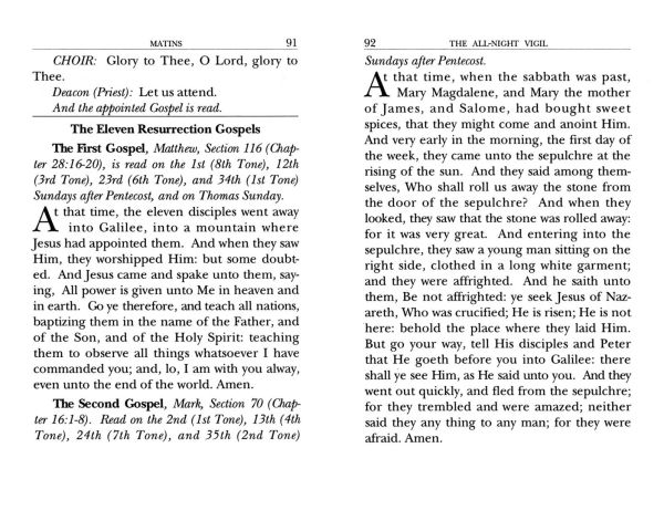 The All-Night Vigil: for Choir and Laity