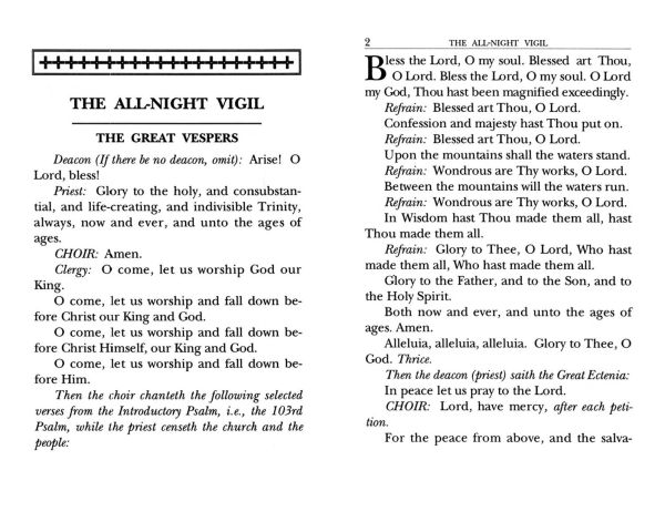 The All-Night Vigil: for Choir and Laity