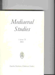 Title: Mediaeval Studies 73 (2011), Author: Jonathan Black