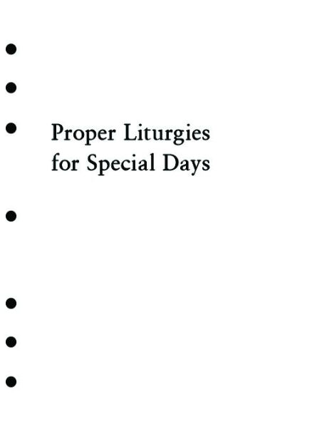 Holy Eucharist Proper Liturgies for Special Days Inserts