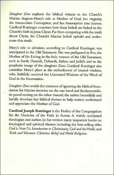 Daughter Zion: Meditations on the Church's Marian Belief