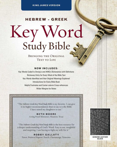 The Hebrew-Greek Key Word Study Bible: KJV Edition, Black Genuine ...