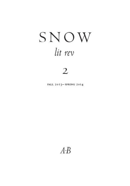 Snow lit rev, no. 2