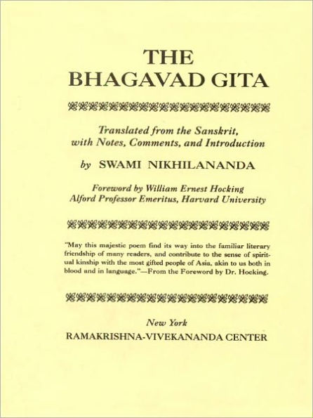 The Bhagavad Gita: Song of the Lord