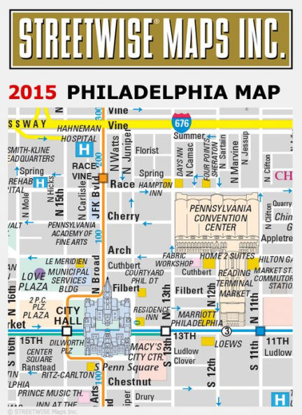 Streetwise Philadelphia Map - Laminated City Center Street Map of ...