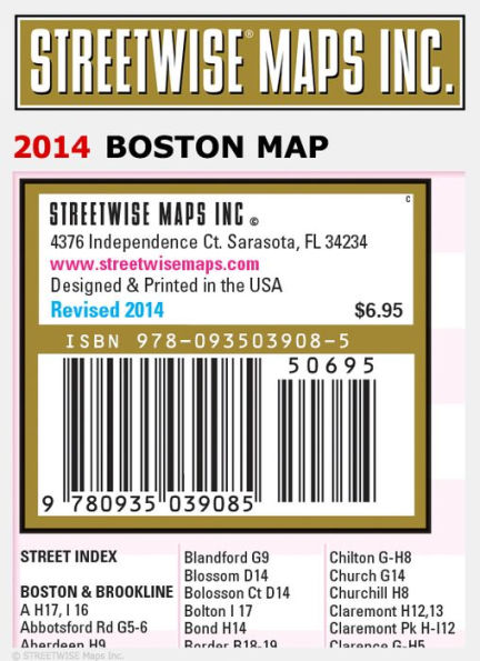 Streetwise Boston Map - Laminated City Center Street Map of Boston, Massachusetts - Folding Pocket Size Travel Map With Metro (2014)