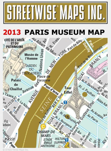 Artwise Paris Museum Map - Laminated Museum Map of Paris, FR - Streetwise Maps (2013)