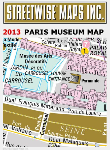 Artwise Paris Museum Map - Laminated Museum Map of Paris, FR - Streetwise Maps (2013)