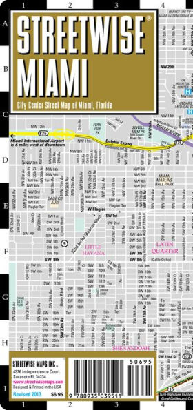 Streetwise Miami Map - Laminated City Center Street Map of Miami, Florida - Folding Pocket Size Travel Map With Metro (2013)