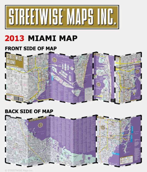 Streetwise Miami Map - Laminated City Center Street Map of Miami, Florida - Folding Pocket Size Travel Map With Metro (2013)